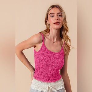 SO ME Two Tone Floral Seamless Tank Top